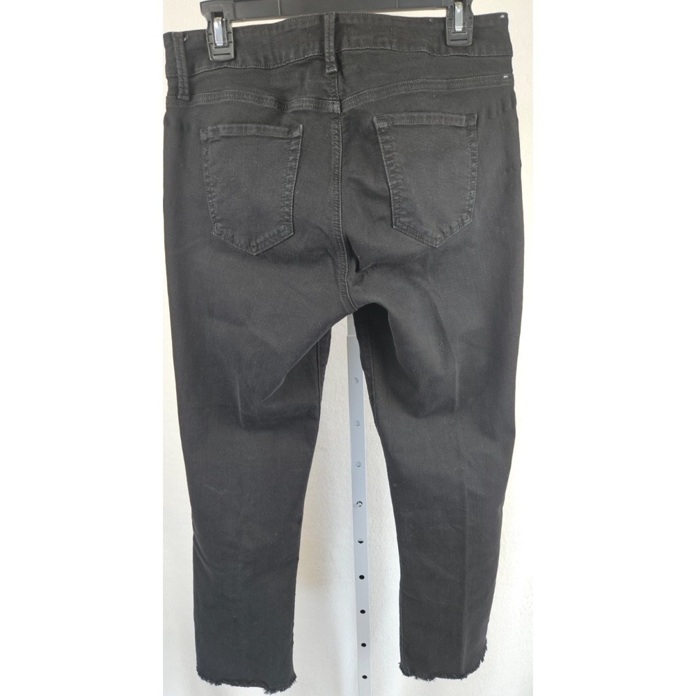 NYDJ Black Stretch Jeans Raw Frayed Hem Bootcut Womens Size 10‎ Lift Tuck